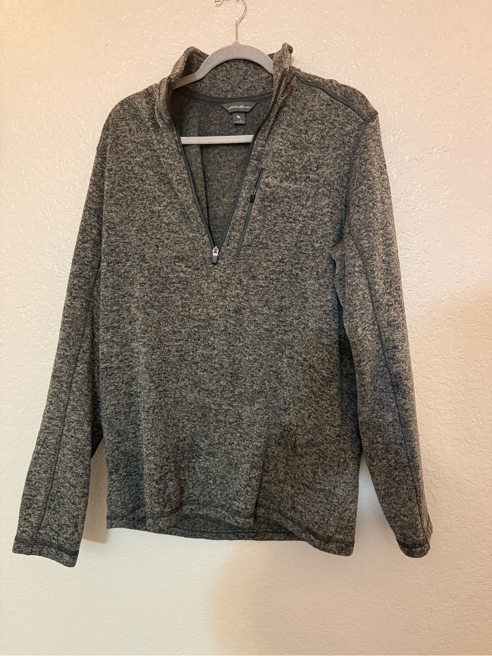 Eddie Bauer Men’s Charcoal Gray Zip-Front Sweater